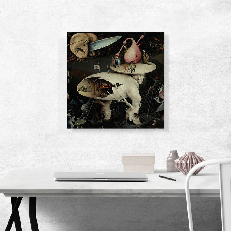 " The Garden Of Earthly Delights Detail Of Hell " by Hieronymus Bosch Painting Print, 18" H x 18" W x 0.75" D