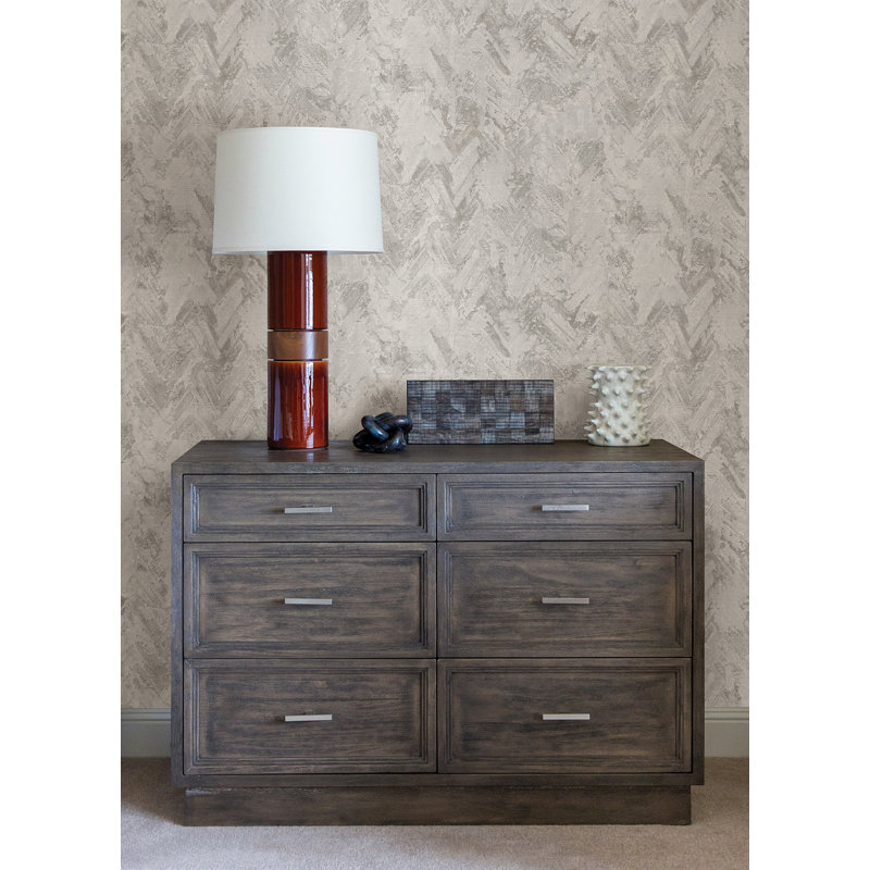 Amesemi Abstract Metallic Wallpaper Roll, Light Gray