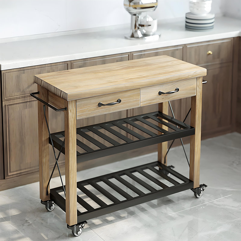 Îlot de cuisine 35,43 po style américain, H 31,5 po x l 35,43 po x P 17,72 po