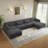 Maelina U-Shaped Corduroy Modular Sectional-107665277-107665273