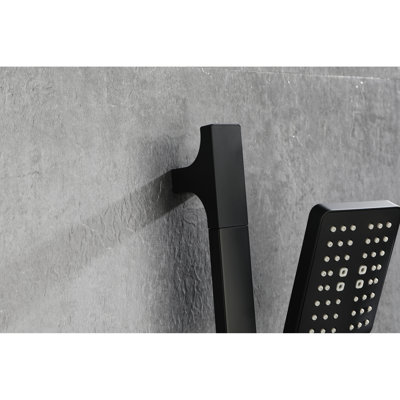 Handheld Shower With 28-Inch Slide Bar And 59-Inch Hose, Matte Black Stainless Steel, Height Adjustable, Functional Spray For Relaxing Chair Showers, Suitable All Ages Steel Shower, Bar, Settings