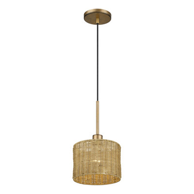 Mini-luminaire suspendu feuille d'or antique 1 lumière Weavington