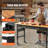 60" Workbench on Wheels Adjustable Height Table with Power Outlet & Drawer