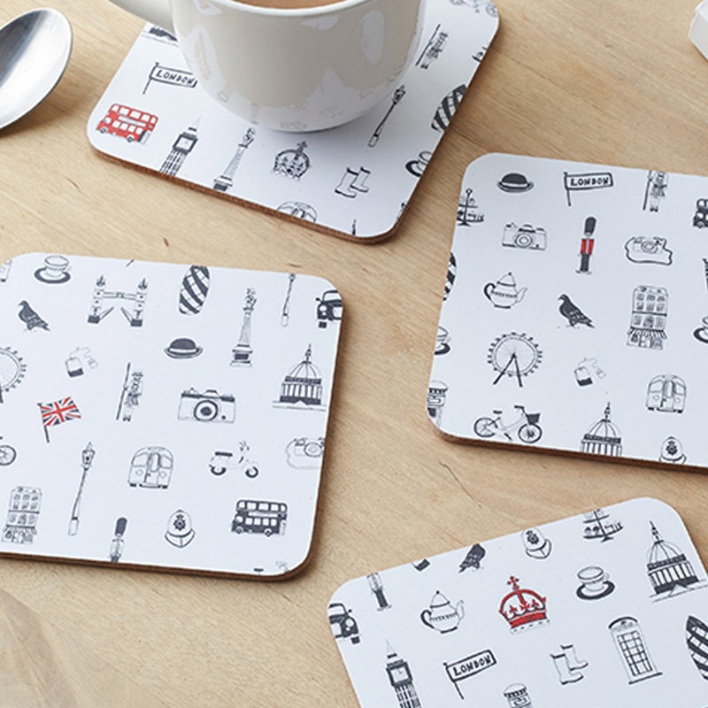 Victoria Eggs Simply London Charcoal Coaster