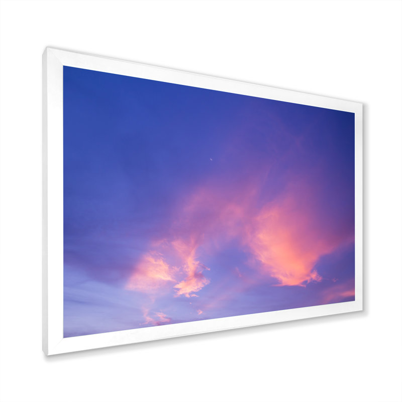 «Beach Sunrise With Dramatic Sky IV», reproduction sur toile, H 8 po x l 12 po x P 1 po, Cadre de coin blanc fermé