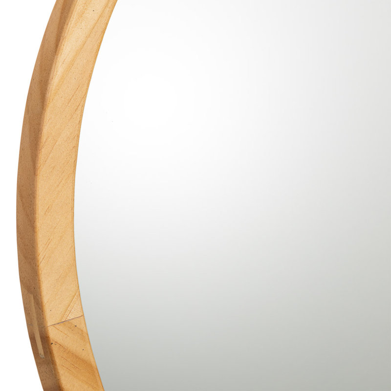 Rufael Solid Wood Round Mirror