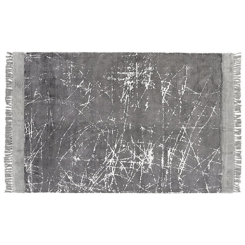 Abentego Hand Woven Grey Indoor Rug, Rectangle 140 x 200cm
