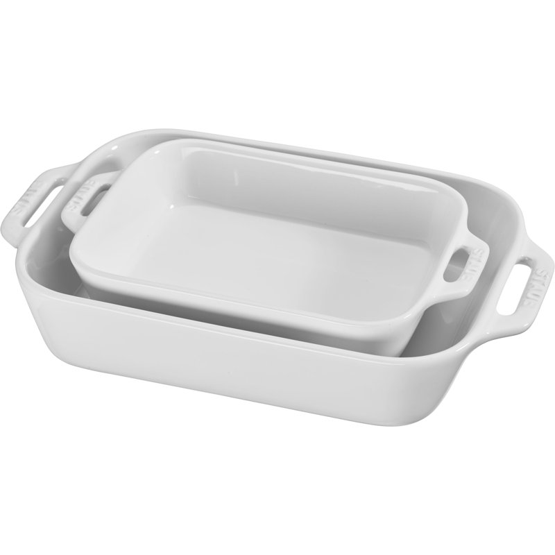 Ceramics 4 Piece Baker Set, White