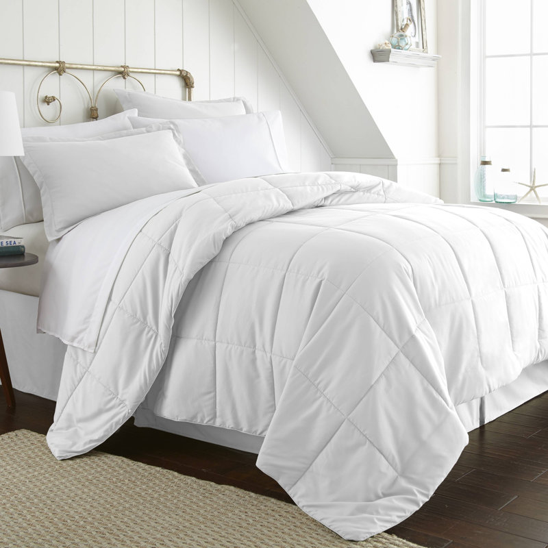 Simply Soft 8 Piece Microfiber Complete Bedding Set, White, Twin XL + 5 Pieces Included