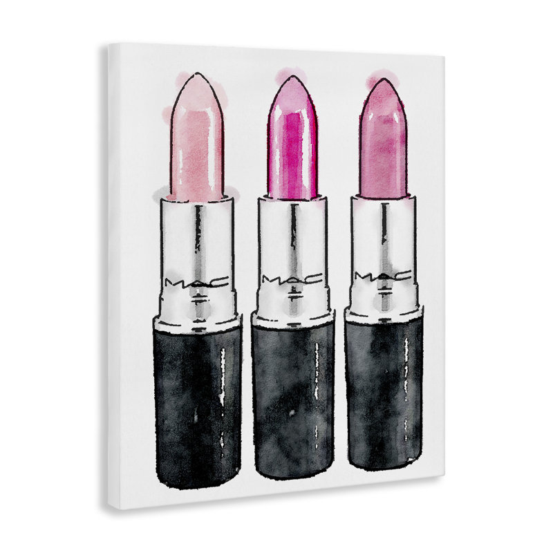 Keith Three Pink Lipsticks by Amanda Greenwood - Print on Canvas, 20" H x 16" W