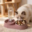 Cats Bowl, deux en un, chien d'eau, bol d'eau, bol à riz pour animaux de compagnie, 10,43 x 4,72 x 3,15 po, rose-131407639