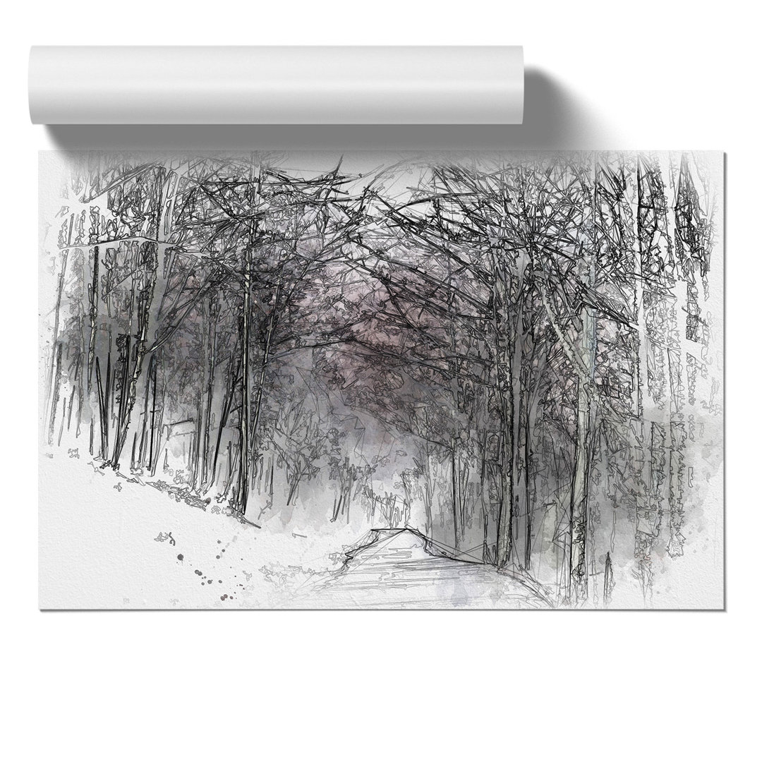 Forest View Sketch - Frameless Print