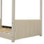 Lit simple en bois et velours, beige