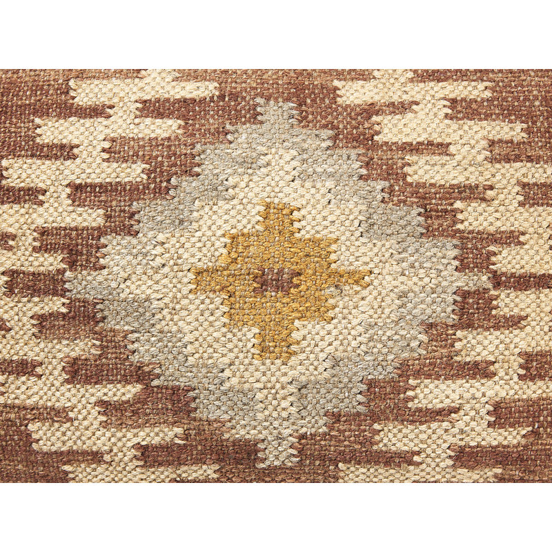 Eutropios 51cm Wide Square Geometric Pouffe Ottoman