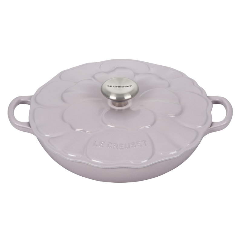 Le Creuset Signature Enameled Cast Iron Petal Braiser, 2.25qt., Shallot