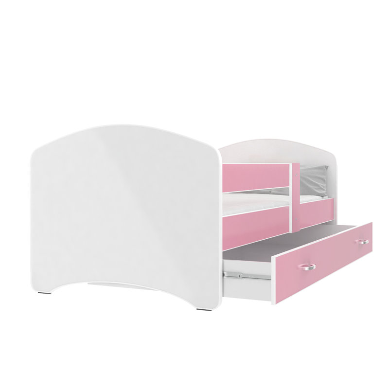 Dugan European Toddler (80 X 160cm) Standard with Storage Included, No, White/Pink