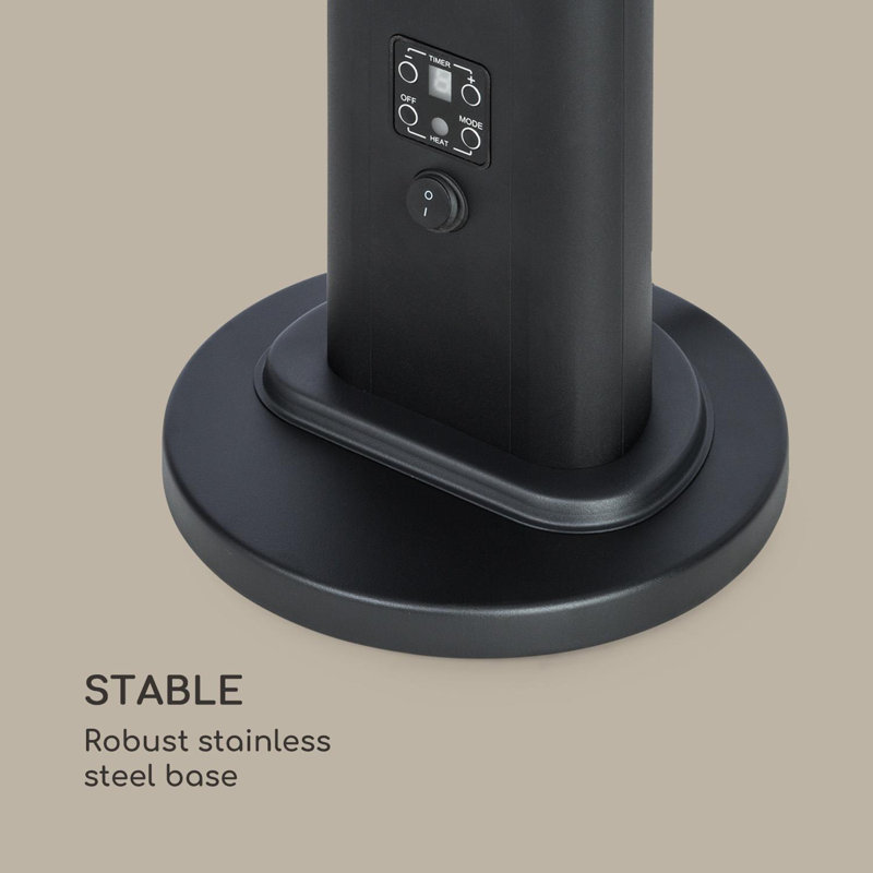 Stainless Steel Electric Standing Patio Heater, Black