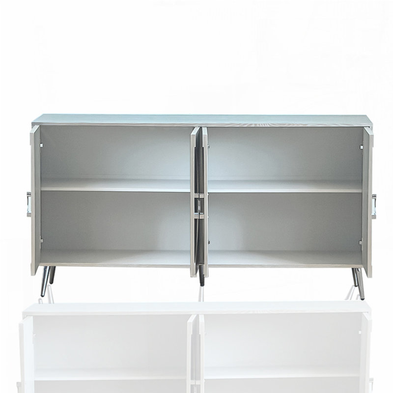 Armoire 4 portes en bois, Champagne Silver