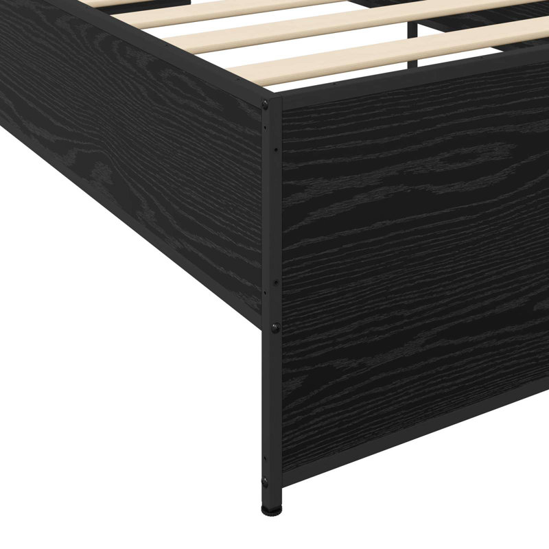 Bed Frame, Black Oak
