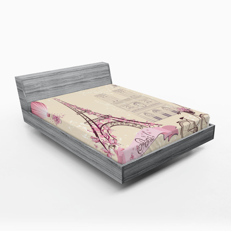 Drap-housse Ambesonne Kiss Paris, Drap-housse très grand californien