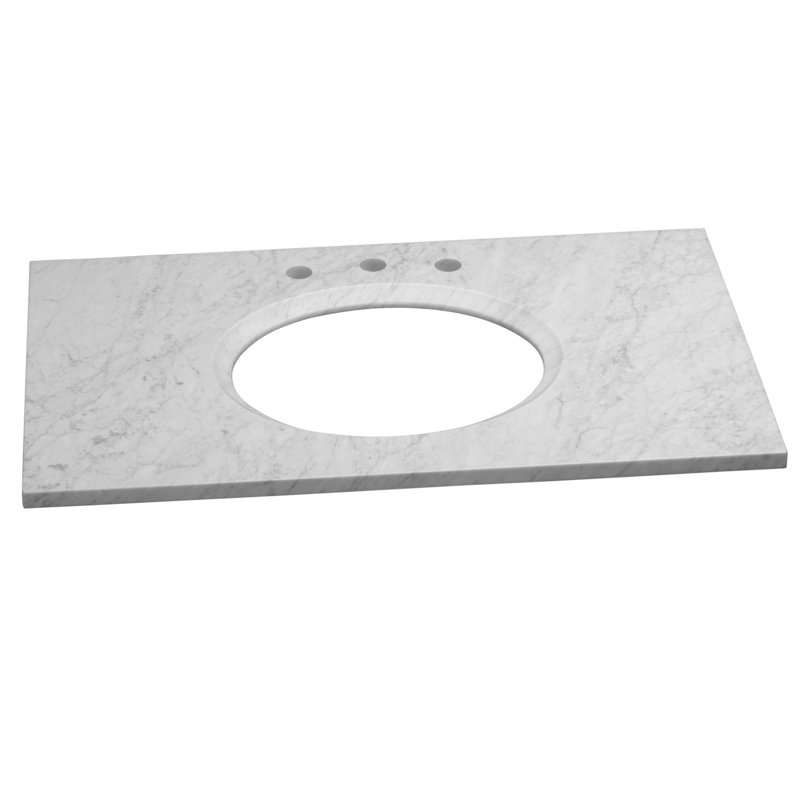 Plateau de meuble-lavabo simple 36,57 po, Blanc de Carrare