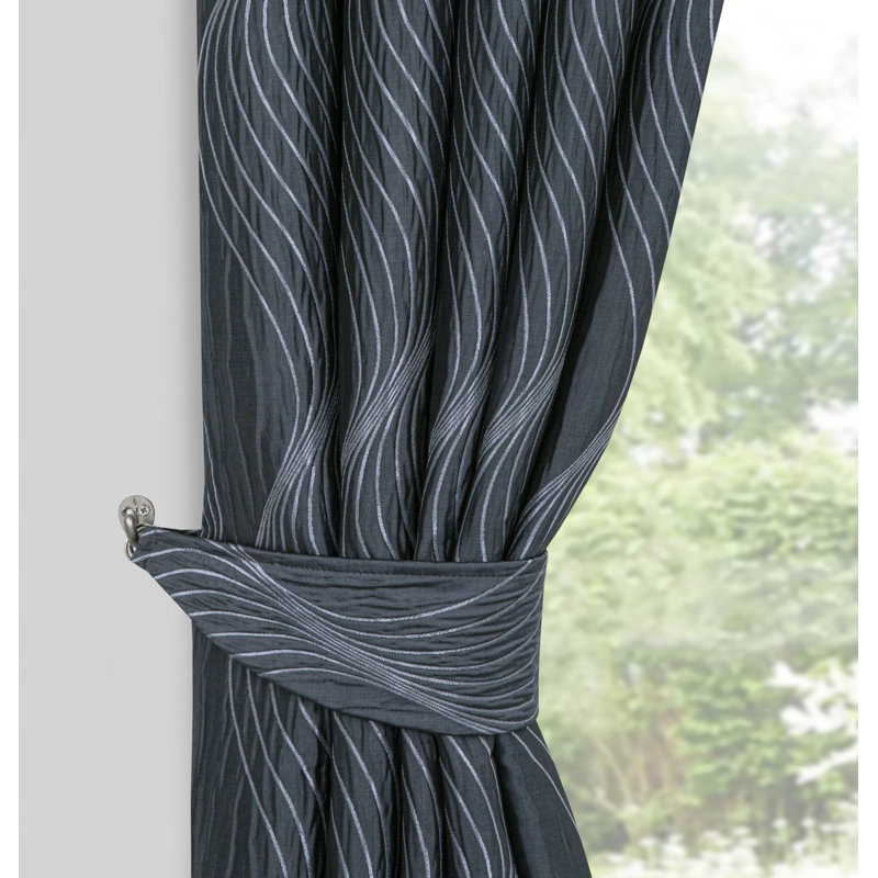 Brisen Fabric 19.99cm TIEBACKS, Charcoal