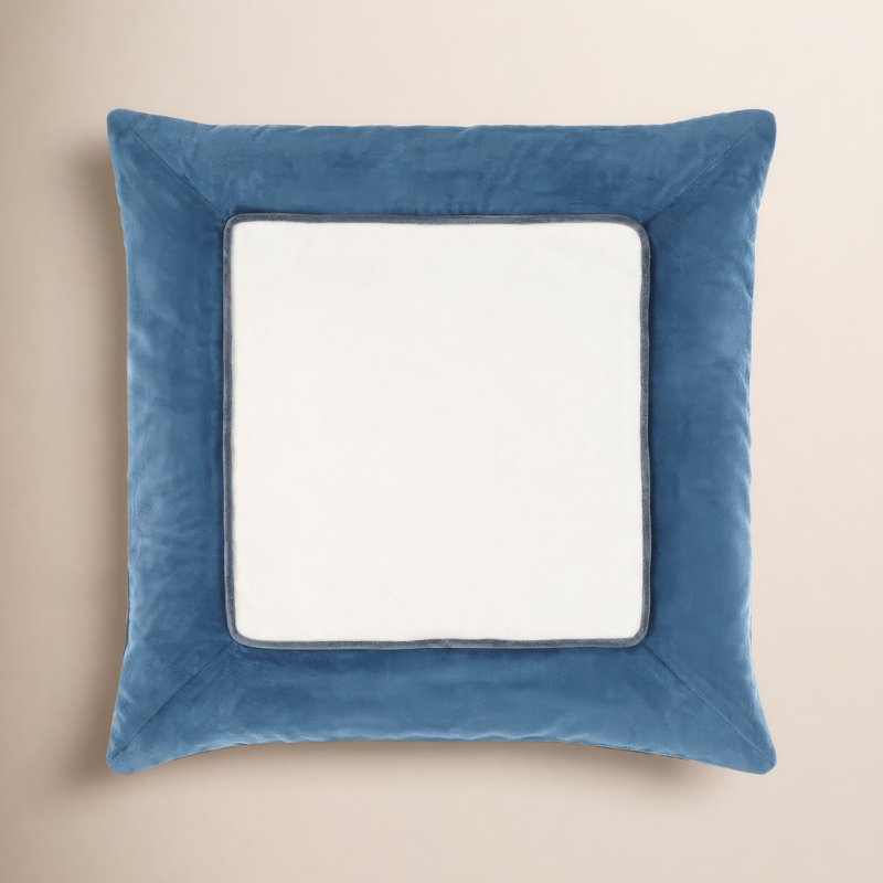 Rainier Cotton Throw Pillow, 18" x 18", Pillow Cover Only - No Insert, Blue
