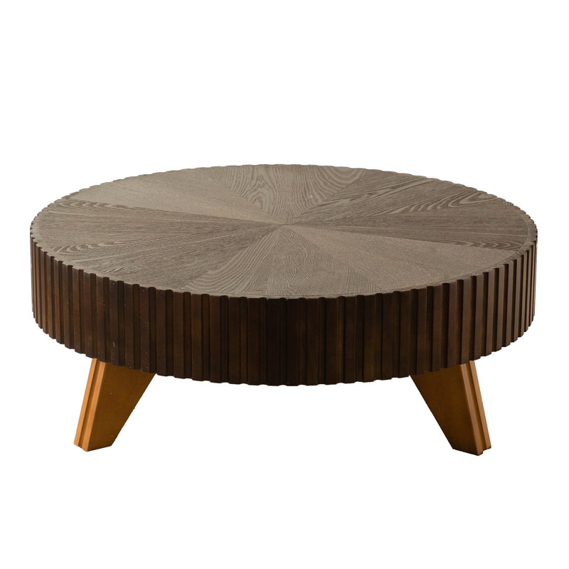 Table basse ronde 35,4 po, Brun, Brun