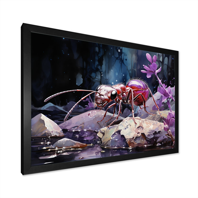 Décoration murale Enchanted Microcosm Ant - Ant, H 30 po x l 40 po x P 1,5 po, Cadre photo noir simple