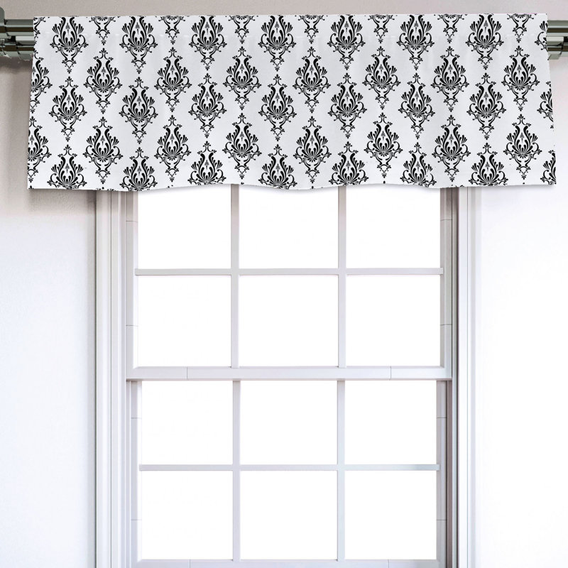 Sateen Damask Ruffled Window Valance