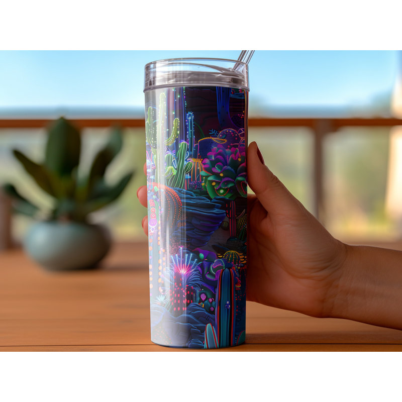 Choose Handmade Tumblers 591ml Vacuum Insulated Stainless Steel (18/8) Travel Tumbler with Straw