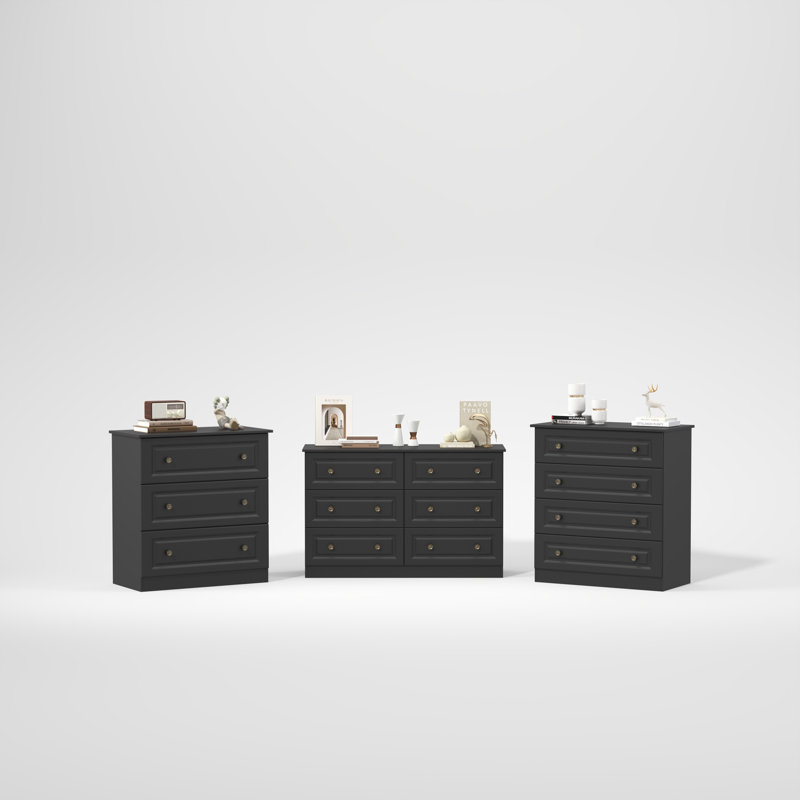 Ensemble de chambre à coucher 2 pièces: commode 9 tiroirs et commode 4 tiroirs (ensemble de 2), 2 Pcs: Dresser 2, Dresser 4