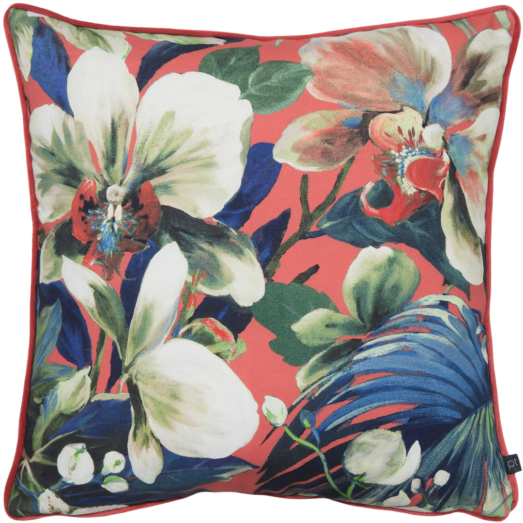 Cladine Prestigious Textiles Moorea, Papaya Cotton Cushion with Filling