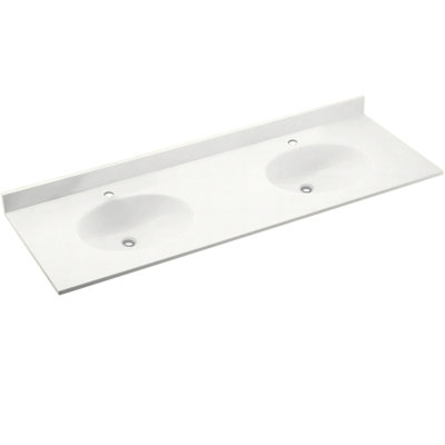 61'' Swanstone Double Bathroom Vanity Top with Sink