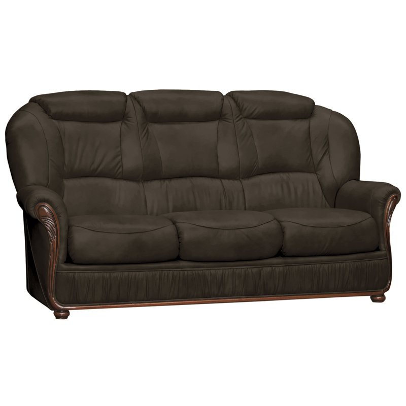 Kirwin 3 Seater Faux Leather Sofa, Black