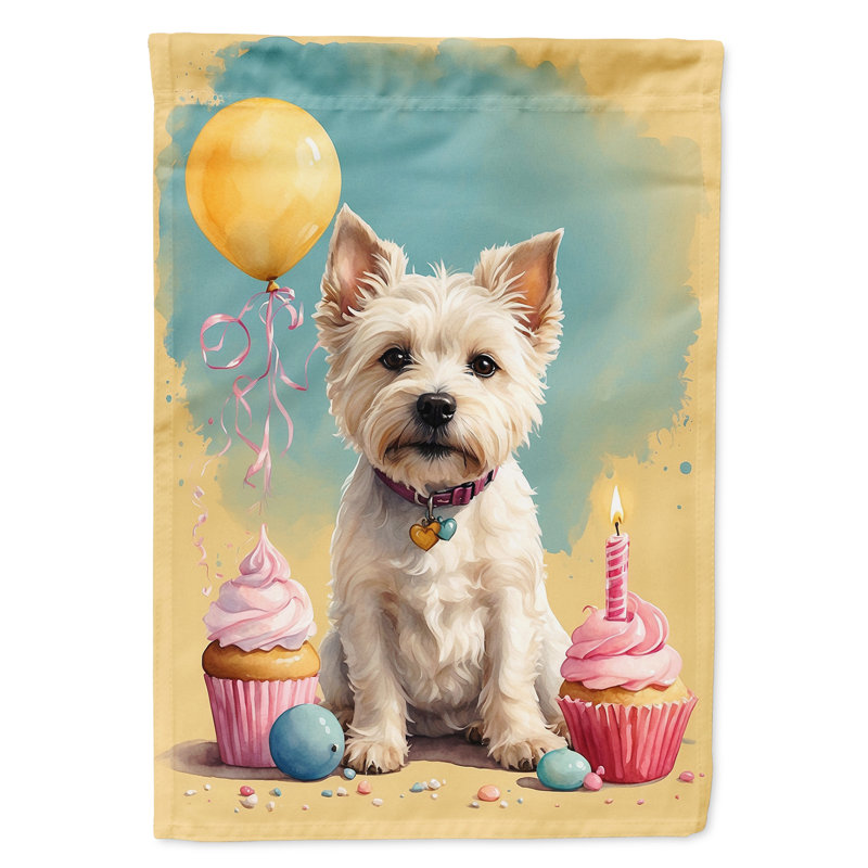 Drapeau de jardin «Happy Birthday», Westie