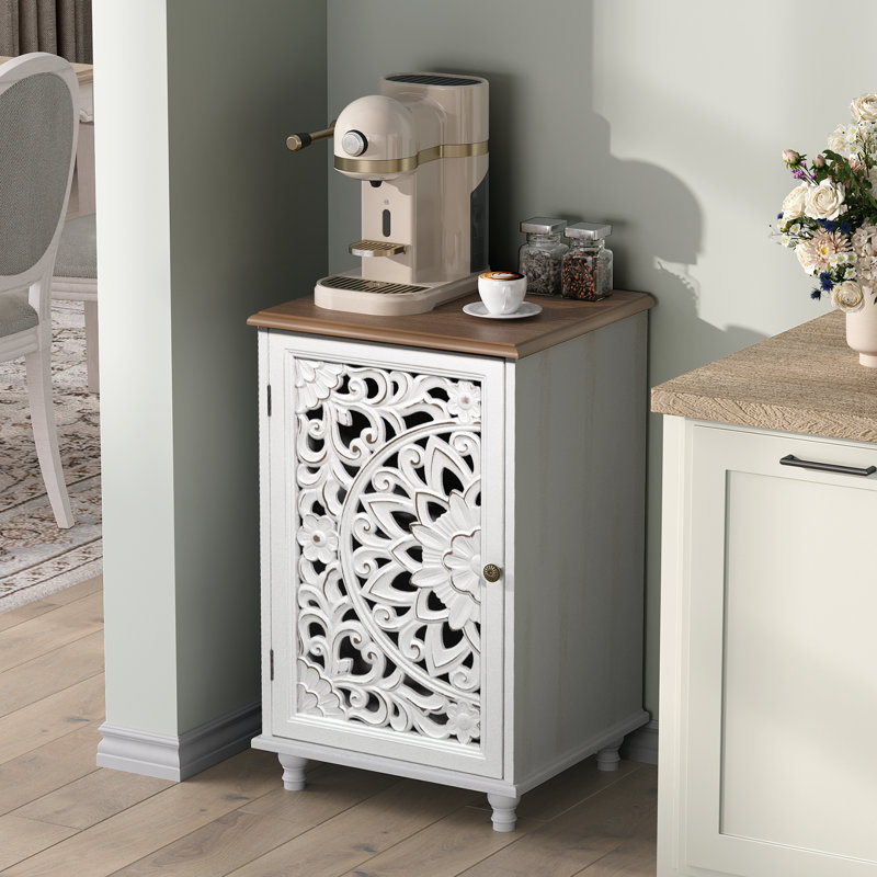 Petite armoire d'appoint avec porte simple, armoire de rangement avec tablette réglable, buffet pour le salon, la salle à manger, blanc