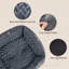 Housse de remplacement pour lit de 44 po x 44 po x 4 po gris moelleux pour animaux de compagnie, housse imperméable et lavable à la machine pour lits de chien