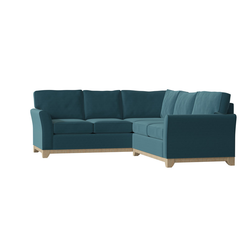 Canapé modulaire en coton de 108 po de largeur Bevins, Accoudoir à droite (vu de face), Turquoise Lucky, Noir