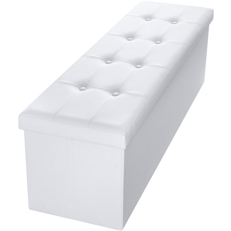 Keris Upholstered Ottoman, White