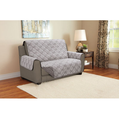 Giambrone Polyester Box Cushion Loveseat Slipcover