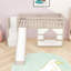Lit mezzanine simple bas avec escalier de rangement, glissade et éclairage multicolore-934843604