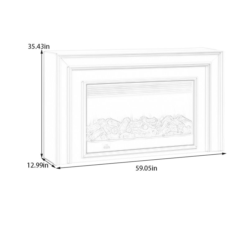 Stoneridge, Blanc, H 35,43 po x l 59,05 po x P 12,99 po