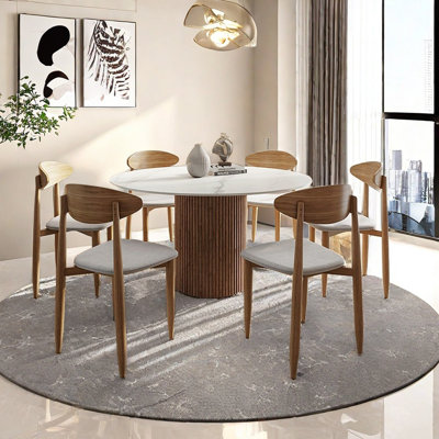 Japanese Minimalist Wood & Rock Table