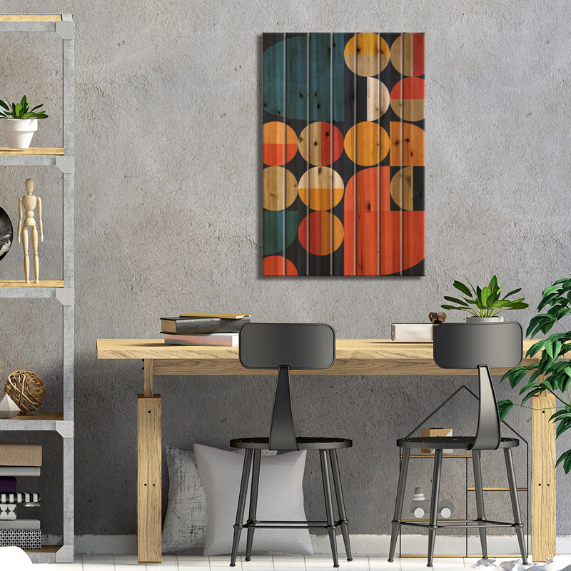 Evencio Mid Century Modern II par Ana Rut Bré - impression sur bois sans cadre, L 26 po x H 40 po