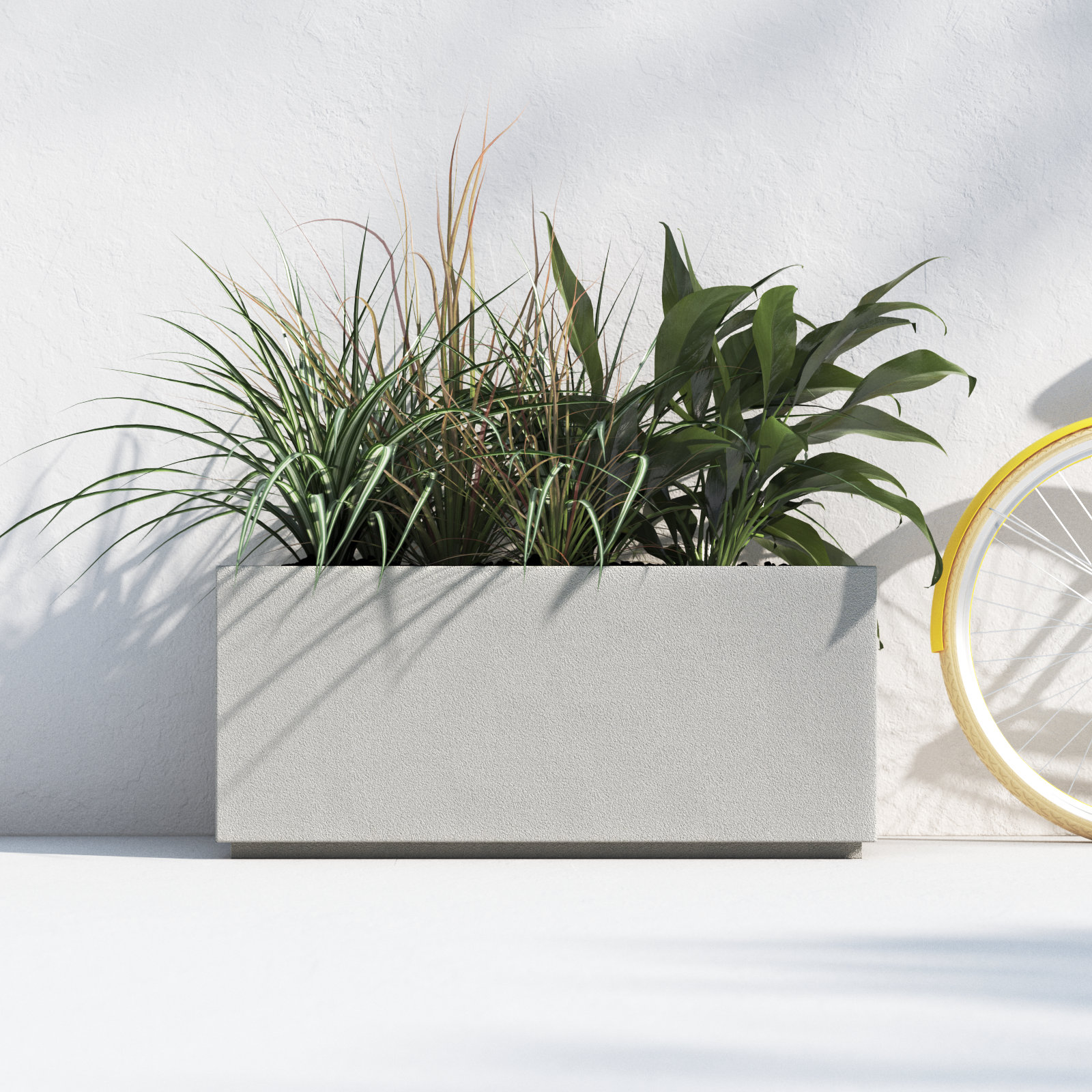 Gita 36" Planter Box, Concrete Gray