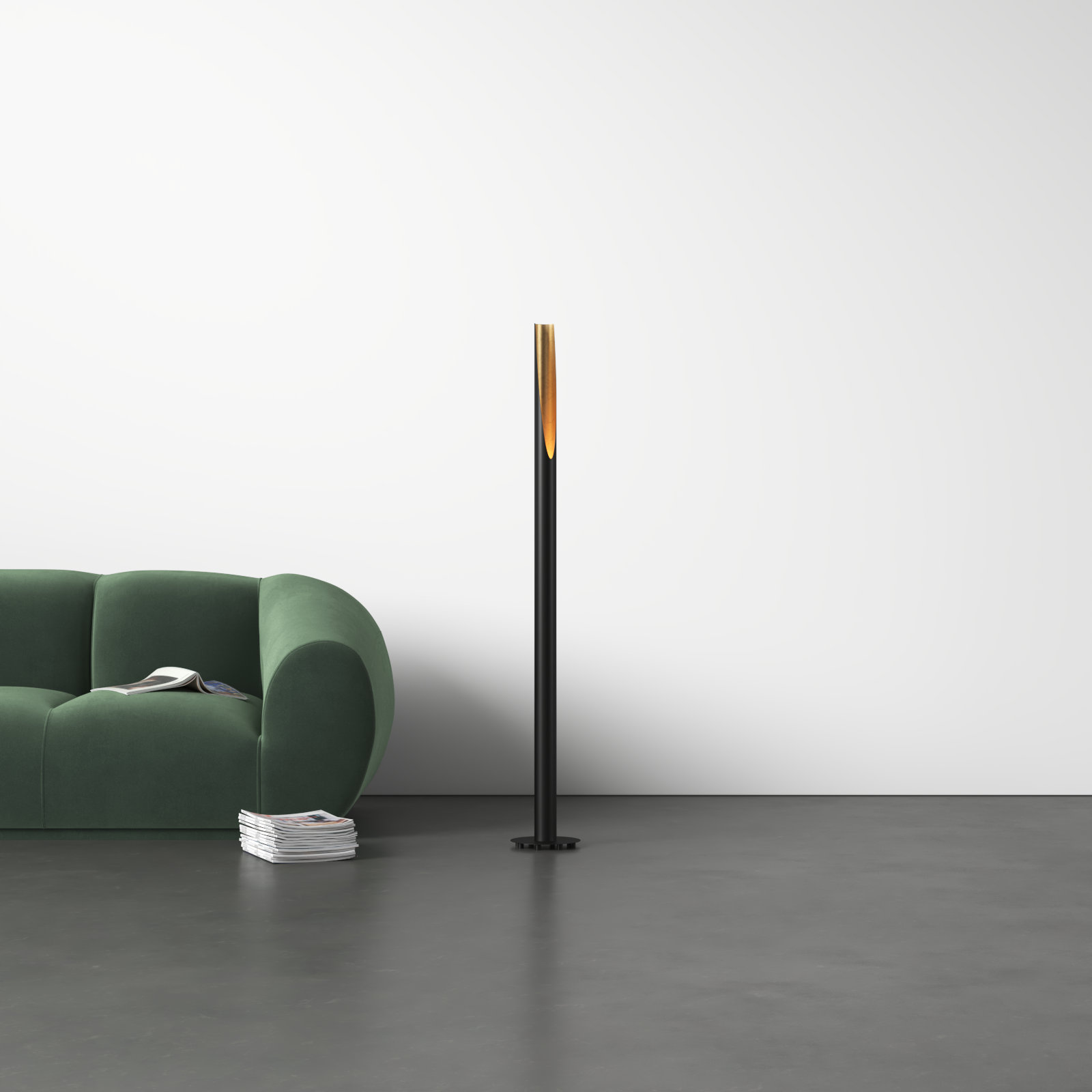 Axis 54'' Floor Lamp, Black/Gold