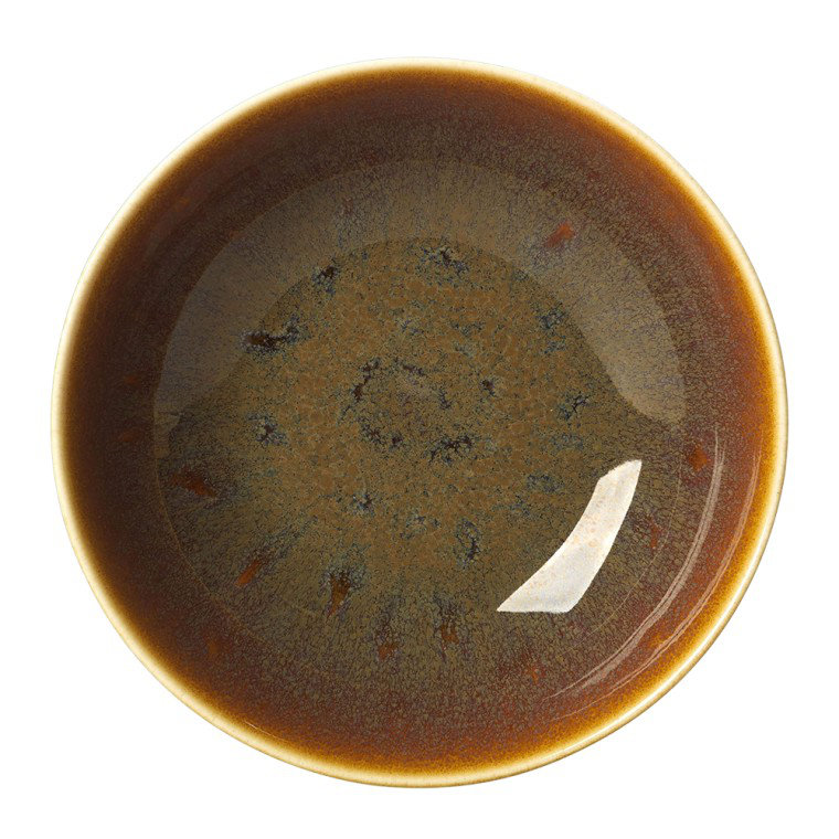 Art Glaze Bone China Serving Bowl, Flamed Caramel, 12"W