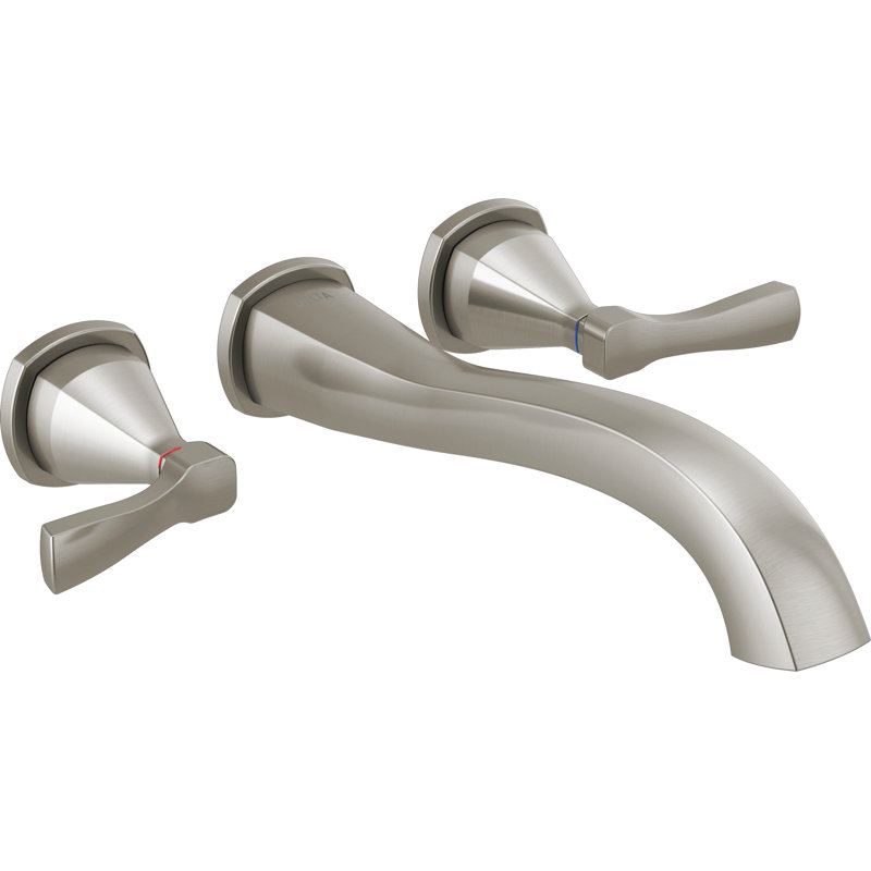 Stryke Double Handle Wall Mounted Tub Spout Trim, Stainless