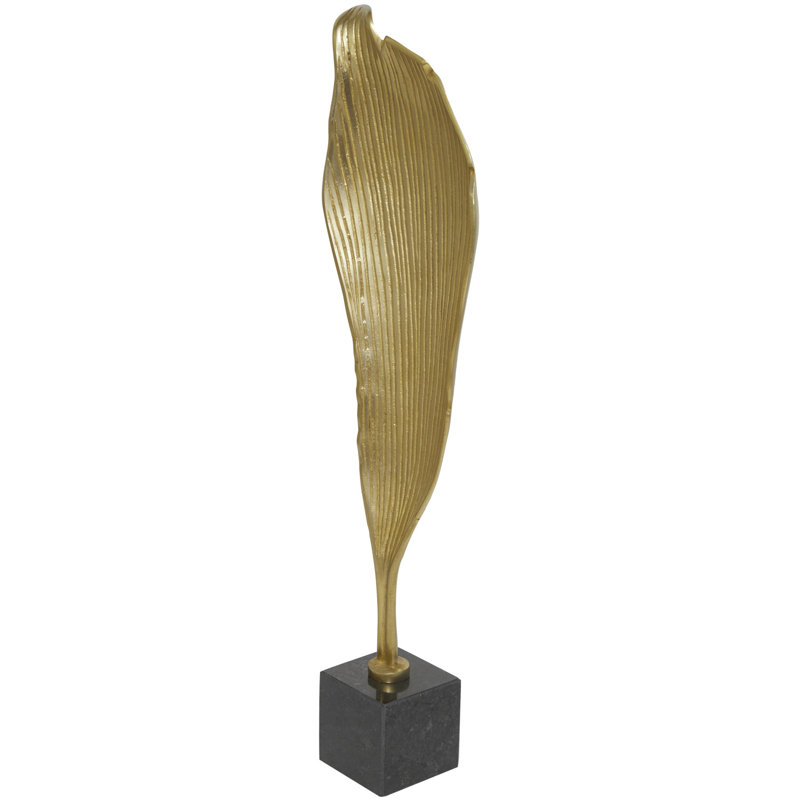 Frejya Abstract Figurines & Sculptures, Gold, 29.85" H x 8.4" W x 4.05" D